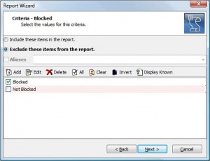 Analyzer Report Wizard - final filter to exclude 'Blocked' hits