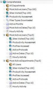 A report template with both side-by-side and drilldown summaries