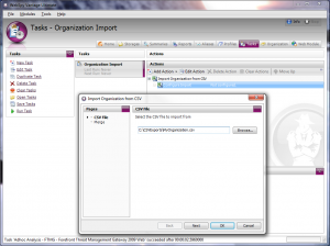 Import Organization from CSV via Tasks