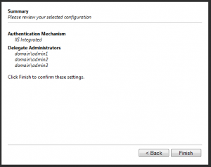 Initial Configuration Wizard - Summary Page