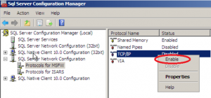 Enabling TCP/IP on the MSFW instance