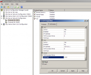 Setting the Port on the MSFW instance