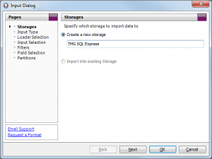 Importing Microsoft Forefront TMG SQL Express Log Files Importing Microsoft Forefront TMG SQL Express Log Files - Storage Name