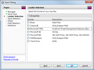 Importing Microsoft Forefront TMG SQL Express Log Files - Select Microsoft FTMG