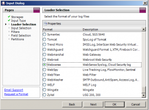 WebSense Syslog - Select WebSpy Vantage Loader Zoomed