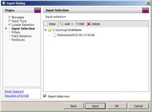 Websense Syslog - Select Folder Zoomed