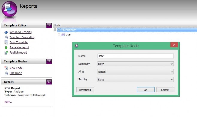 RDP Report - New Date Node