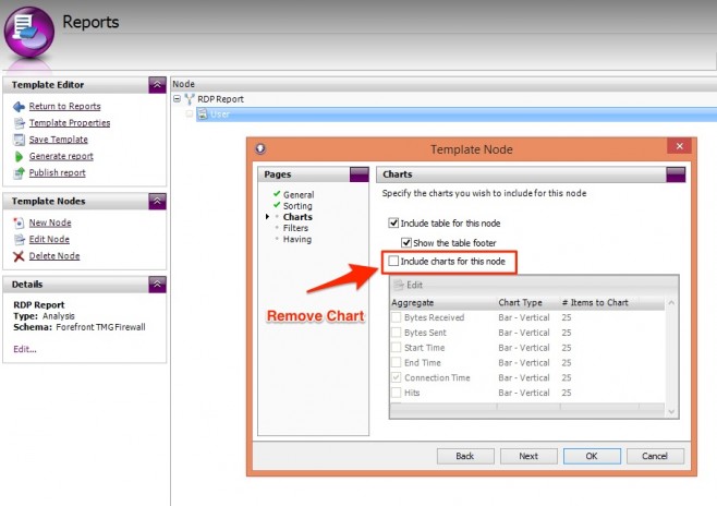 RDP Report - Remove Chart