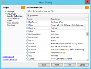 Importing Logs Files Wizard -Log Format Selection (Loaders)