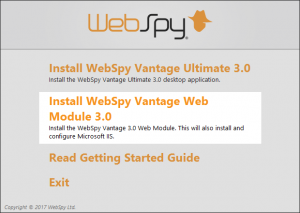 Installing the Vantage Web Module