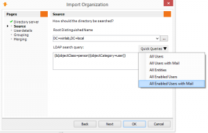 Organization Import LDAP Source - Quick Queries