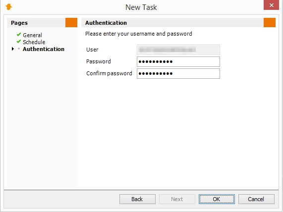 Creating a Daily Scheduled Tasks - Authentication Page
