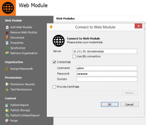 Connect Vantage to Web Module