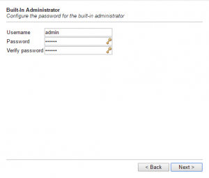 Web Module Initial Configuration Wizard - Username Password