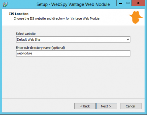 Specifying the Vantage Web Module's Website location