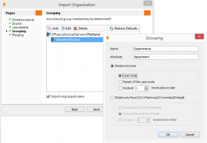 Organization Import Grouping Using the Departments Attribute