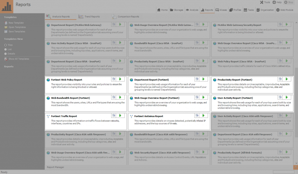 Palo Alto Web Usage Report Template Editor