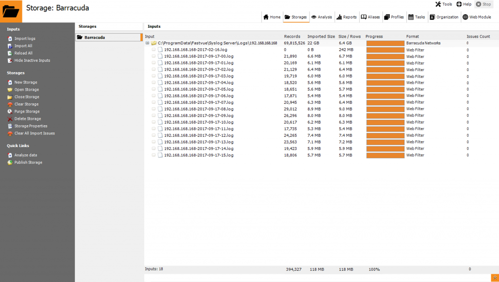 Importing Barracuda Syslog Files into WebSpy Vantage